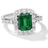 95% PLATINUM  GOLD DIAMOND NEW EMERALD RING