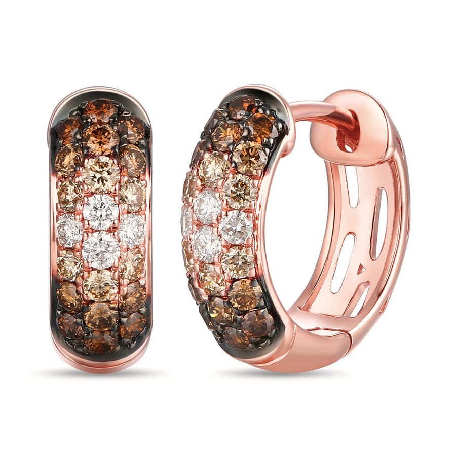 14K STRAWBERRY GOLD DIAMOND  EARRINGS