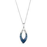 14K WHITE GOLD SAPPHIRE OMBRE, WHITE SAPPHIRE PEND