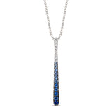 14K WHITE GOLD SAPPHIRE OMBRE, WHITE SAPPHIRE PEND