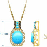 14K YELLOW GOLD DIAMOND STABILIZED TURQUOISE RING