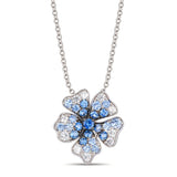 14K WHITE GOLD SAPPHIRE OMBRE, WHITE SAPPHIRE PEND