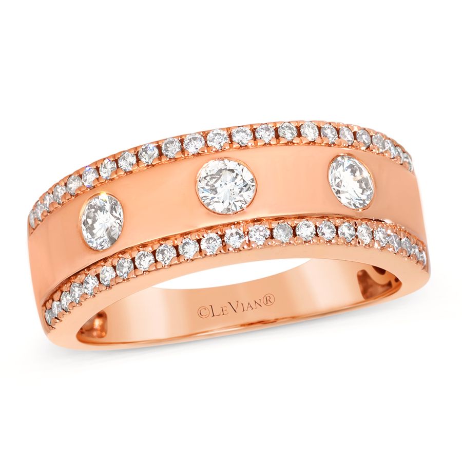 14K STRAWBERRY GOLD DIAMOND  RING