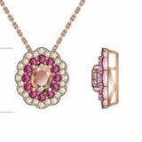 14K STRAWBERRY GOLD DIAMOND MORGANITE, PINK SAPPHI