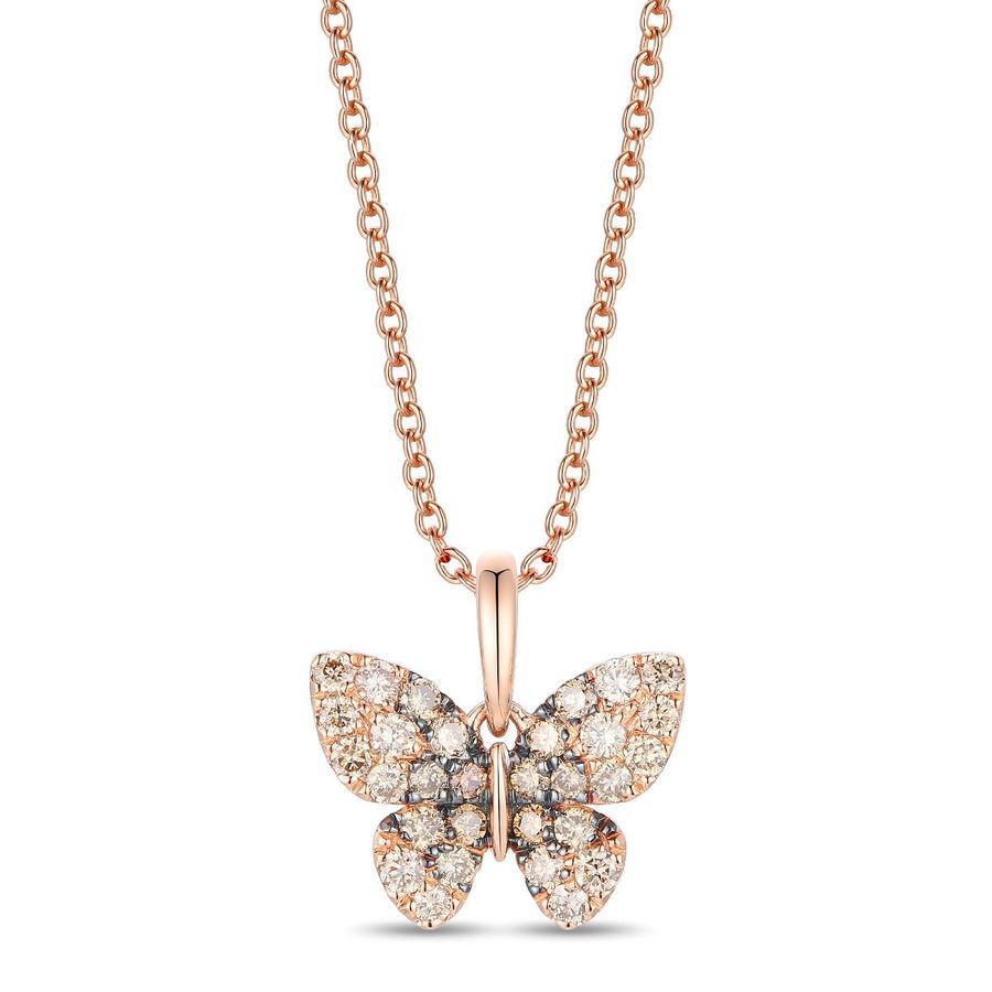 14K STRAWBERRY GOLD DIAMOND  PENDANT