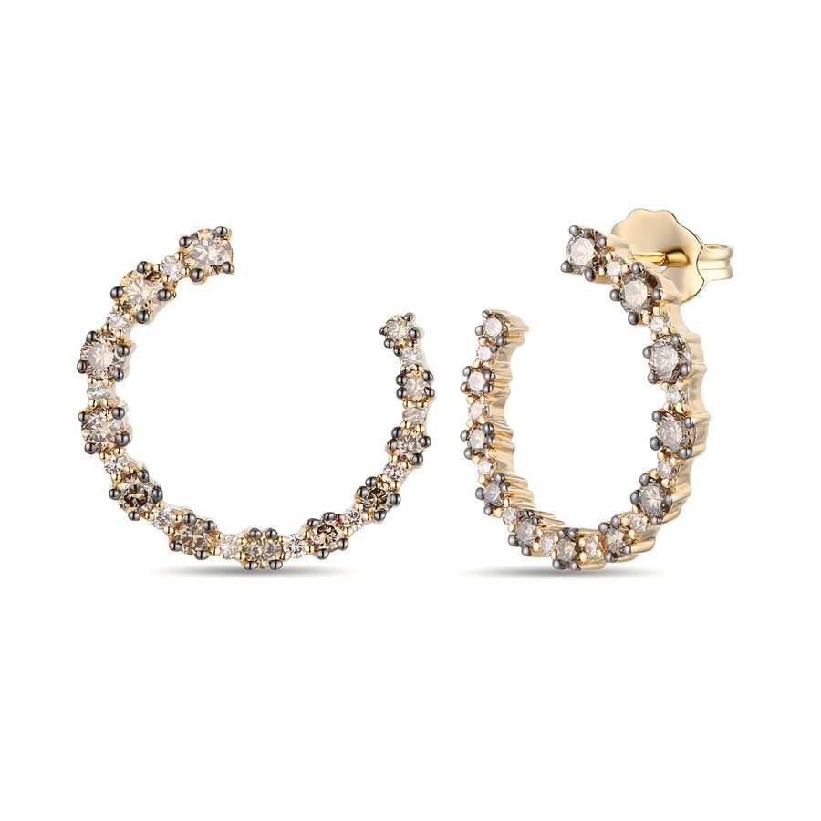 14K YELLOW GOLD DIAMOND  EARRINGS