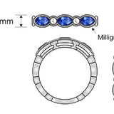 14K WHITE GOLD DIAMOND SAPPHIRE RING