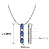 14K WHITE GOLD DIAMOND SAPPHIRE PENDANT