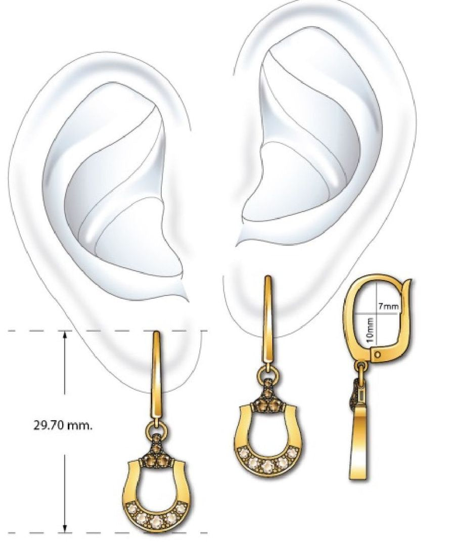 14K YELLOW GOLD DIAMOND  EARRINGS