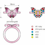 14K STRAWBERRY GOLD DIAMOND PINK SAPPHIRE OMBRE, W