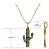 14K YELLOW GOLD EMERALD PENDANT