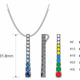 14K WHITE GOLD SAPPHIRE OMBRE, WHITE SAPPHIRE PEND