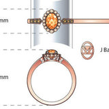 14K YELLOW GOLD DIAMOND FIRE OPAL RING