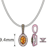 14K YELLOW GOLD DIAMOND FIRE OPAL PENDANT