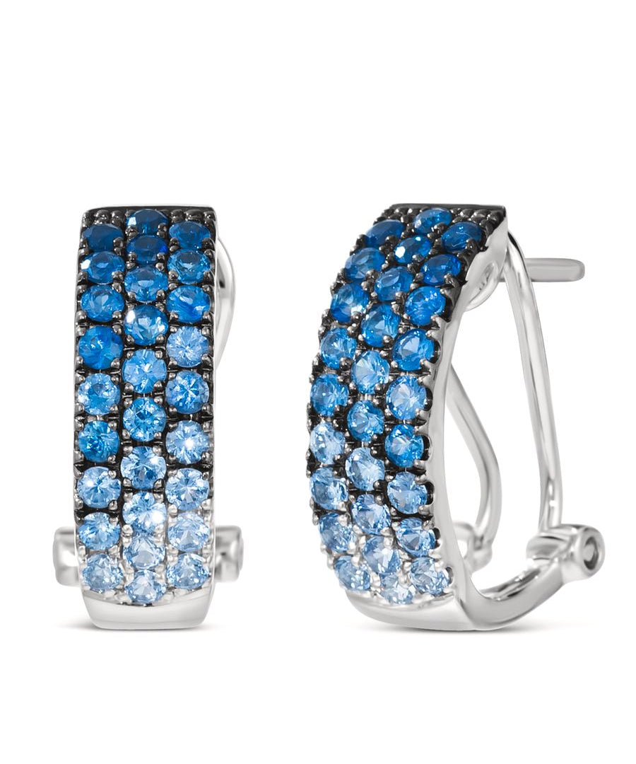 14K WHITE GOLD SAPPHIRE OMBRE EARRINGS