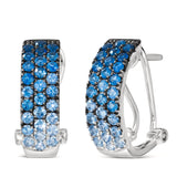 14K WHITE GOLD SAPPHIRE OMBRE EARRINGS