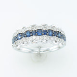 14K WHITE GOLD DIAMOND SAPPHIRE RING