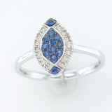 14K WHITE GOLD DIAMOND SAPPHIRE RING
