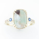 14K YELLOW GOLD DIAMOND AQUAPRASE CANDY, SAPPHIRE