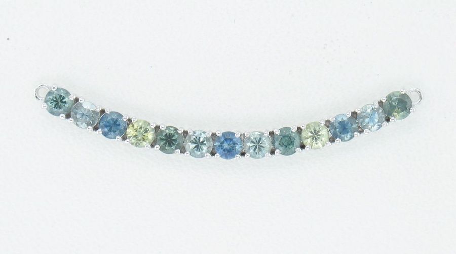 14K WHITE GOLD MONTANA SAPPHIRE NECKLACE