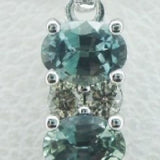14K WHITE GOLD DIAMOND MONTANA SAPPHIRE PENDANT